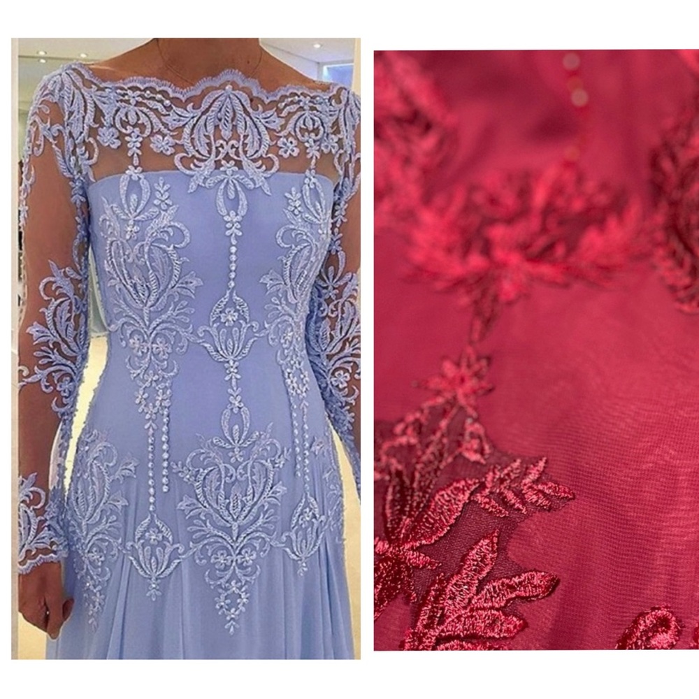 Prom lily 14 mother of the bride dress - pic is light blue but actual burgundy